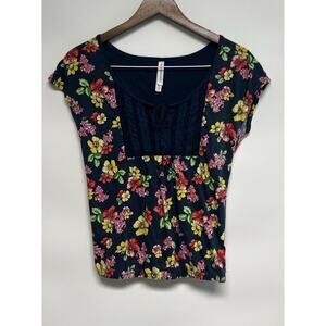 Y2K AEROPOSTALE Boho Flora Top Crochet XS Fairy Preppy Cottage Colorful